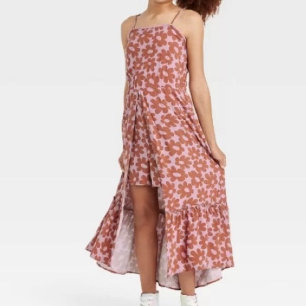 Art Class Girls Floral High-Low Walkthrough Jumpsuit Size L 10/12